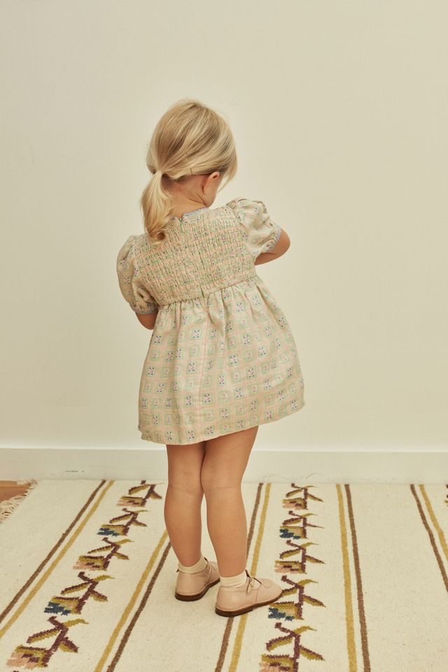 ロンパース・カバーオール Apolina NOEMIE DRESS ROSEPANEL MINT Baby Noemie Dress Romper || Rosepanel Mint – Honey Pie Children's
